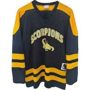 Teamwork Hockey Jersey Men's L Black Yellow Scorpions Number 00